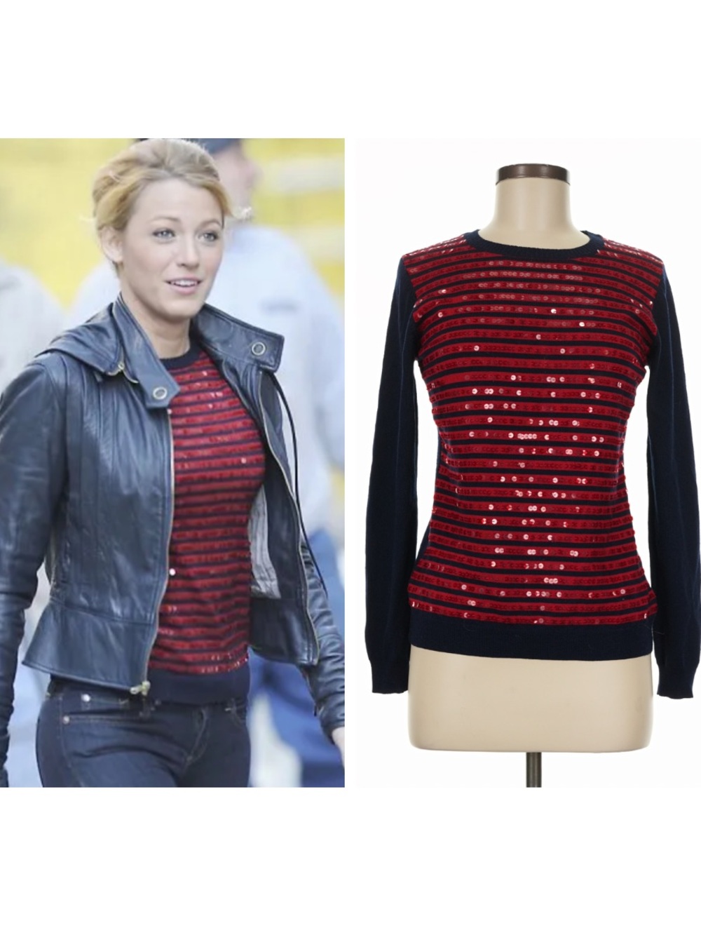 ASO Serena Van Der Woodsen Gossip Girl Gryphon Sweater Rare sequin